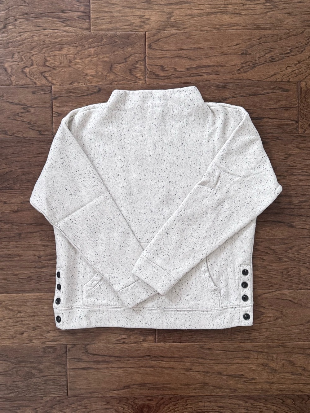 Madewell Donegal Mockneck Side Button Sweatshirt in Antique White Size Small